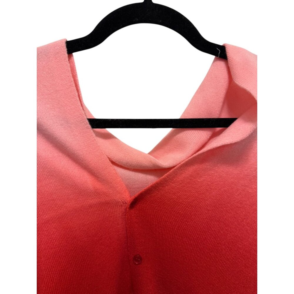 Pink & Red Gradient Button-Down Poncho Wrap One S… - image 2